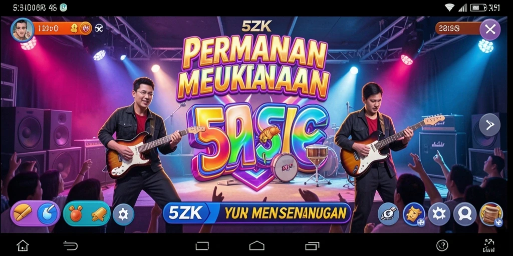 Tangkapan layar gameplay 5ZK menunjukkan pengalaman bermain musik yang seru.