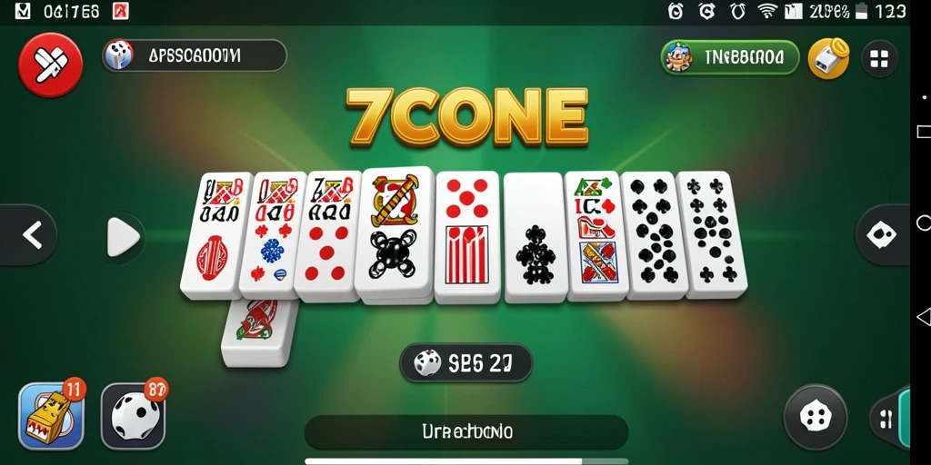 Tampilan gameplay seru dari permainan Domino 7CONE.