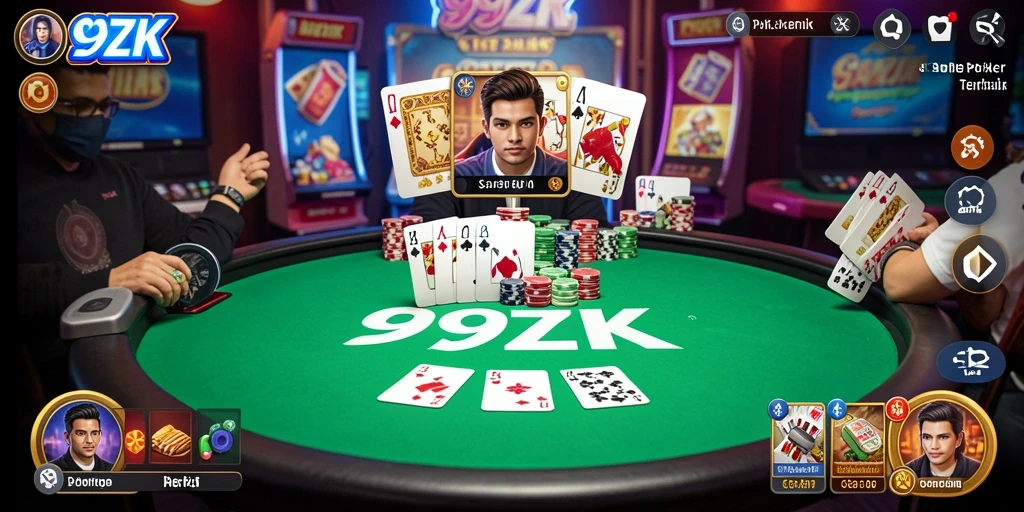 Screenshot gameplay 99ZK yang menampilkan keseruan bermain poker.