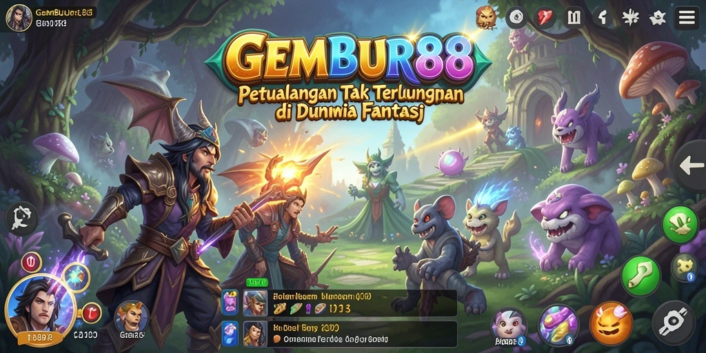 Tangkapan layar utama menampilkan aksi seru dalam petualangan GEMBUR88.