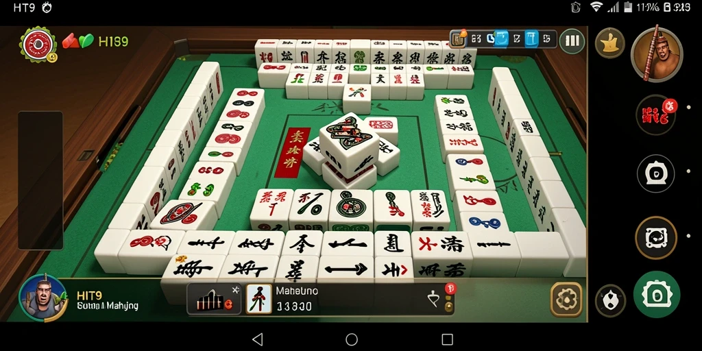 Tampilan gameplay HIT9 yang menarik dengan desain ubin Mahjong.