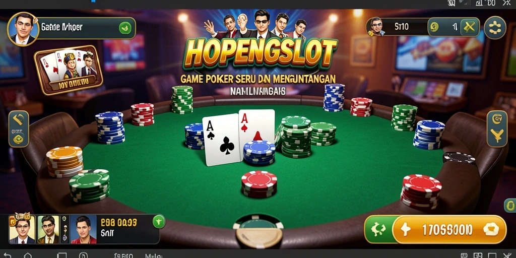 Screenshot HOPENGSLOT menampilkan aksi seru permainan poker.