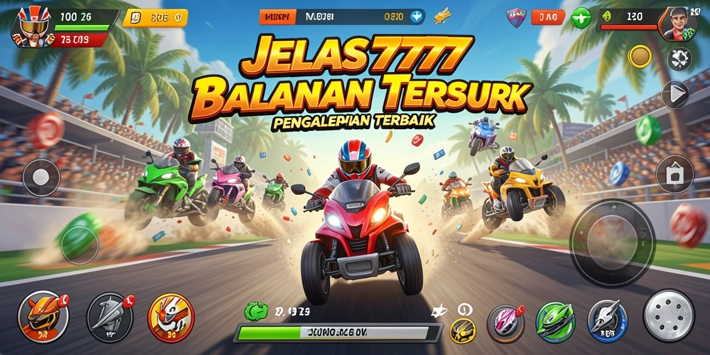 Tampilan gameplay balapan yang menegangkan dan seru di JELAS777.