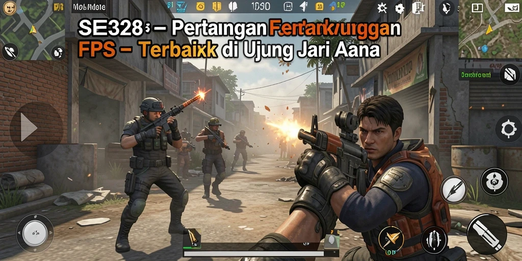 Screenshot utama SE328 menampilkan aksi gameplay FPS yang mendebarkan.