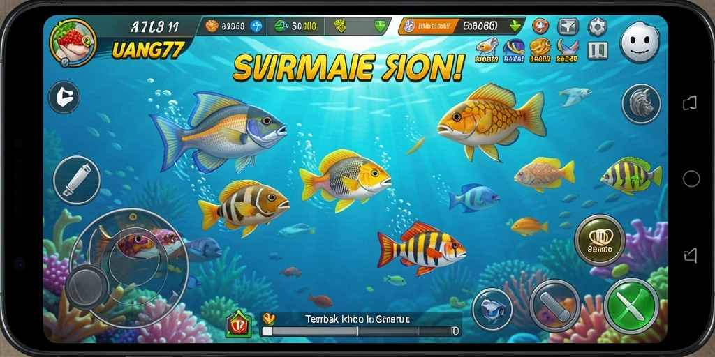 Gameplay menegangkan saat menangkap ikan di UANG77.