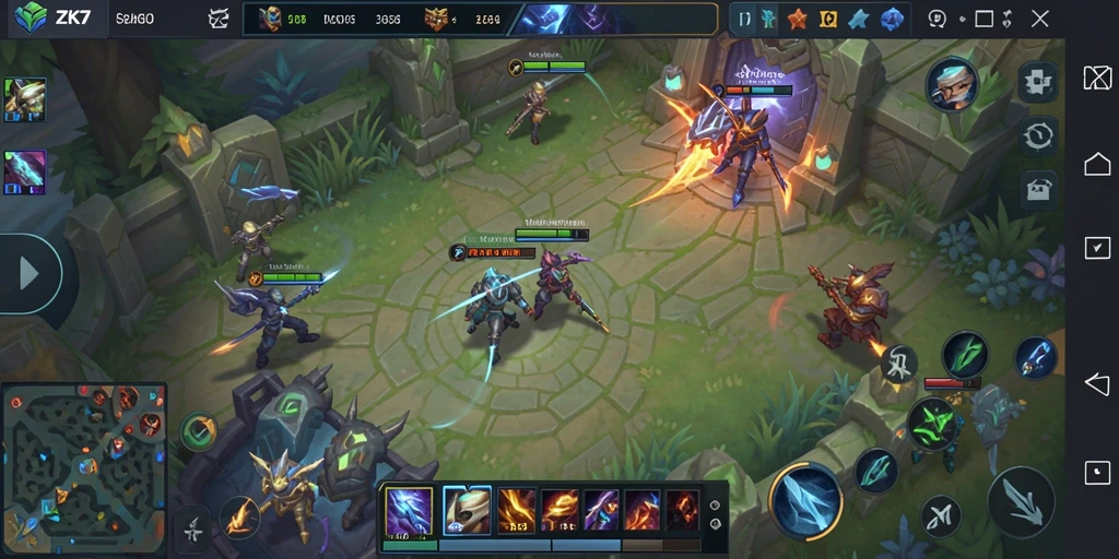 Gameplay seru ZK7 dalam pertempuran MOBA.